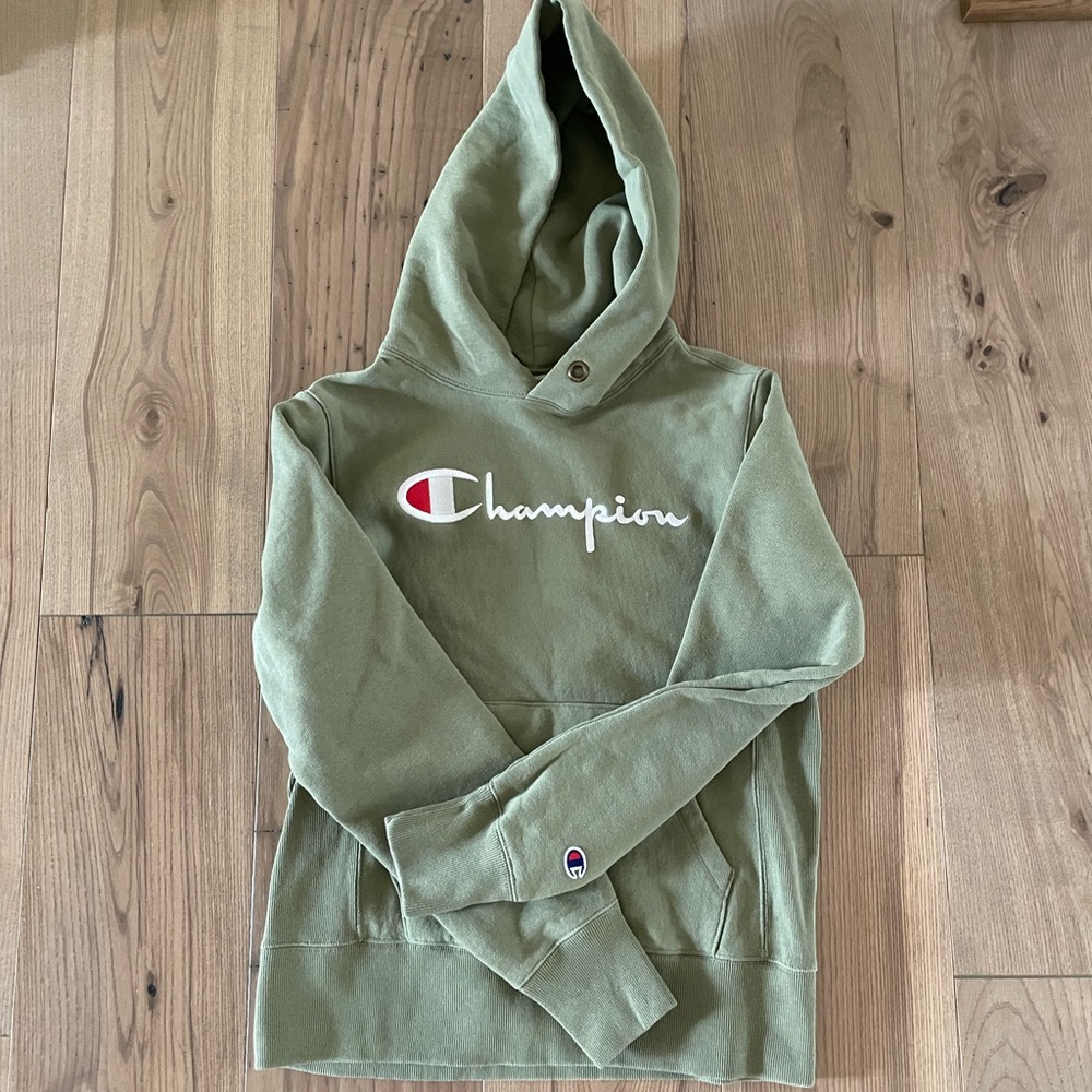 Champion Reverse Weave Hoodie Size Small - Green